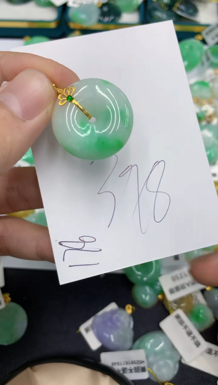 【闪购商品】翡翠颈饰18K金镶嵌号链接111111