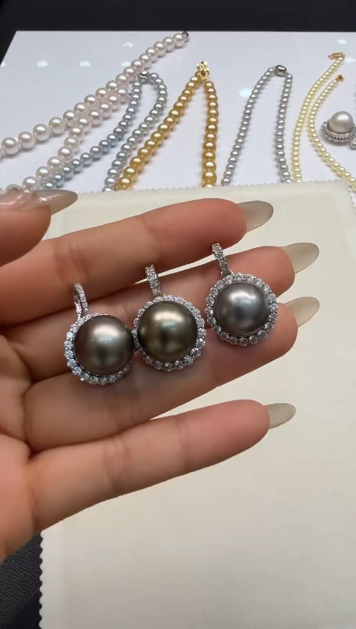 银S925镶嵌吊坠海水珍珠H1223-1227-247多样性一件