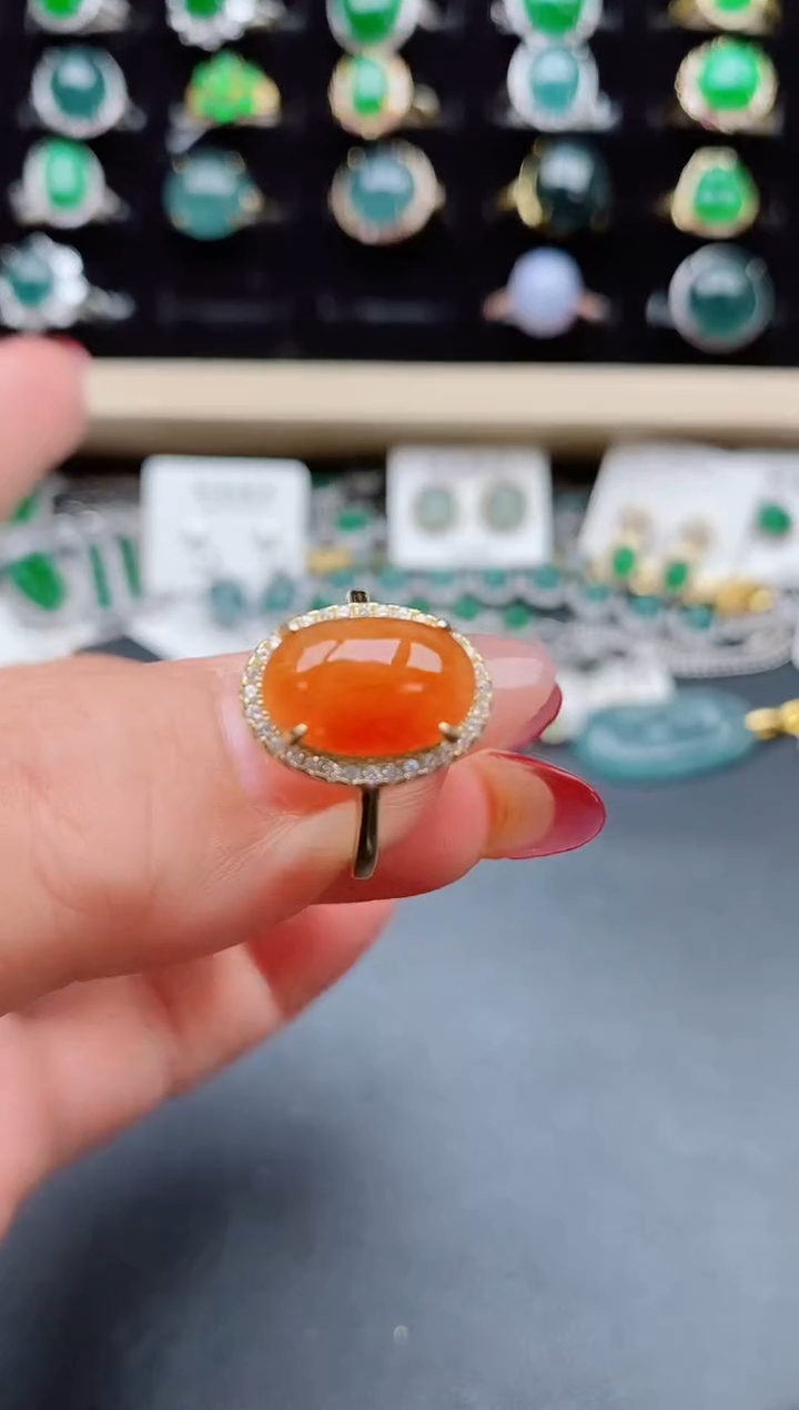 【闪购商品】翡翠戒指银S925镶嵌321312