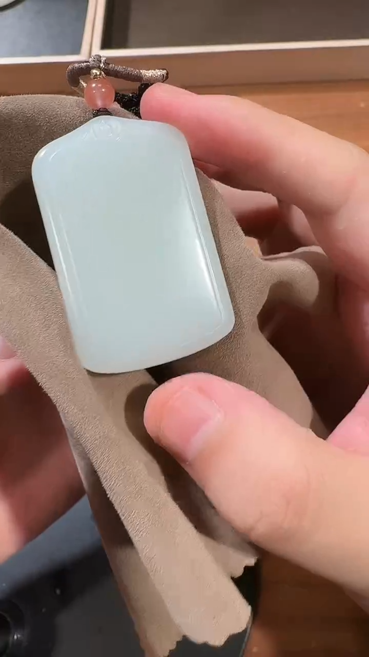 【闪购商品】和田玉吊坠未镶嵌0860白玉悟道平安牌