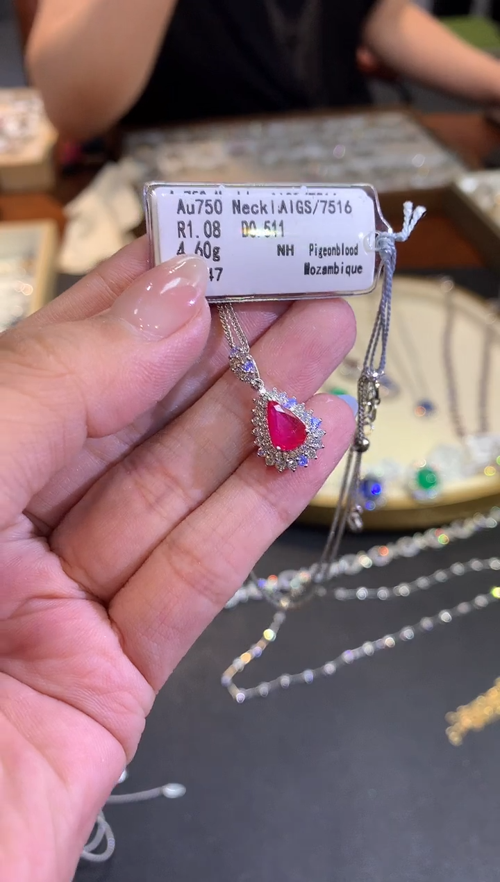 定制红宝石项链18K金镶嵌D455|17800