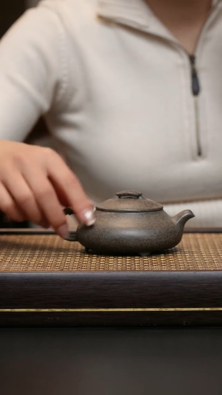 茶壶紫砂九龄君子兰柴烧 简瓢