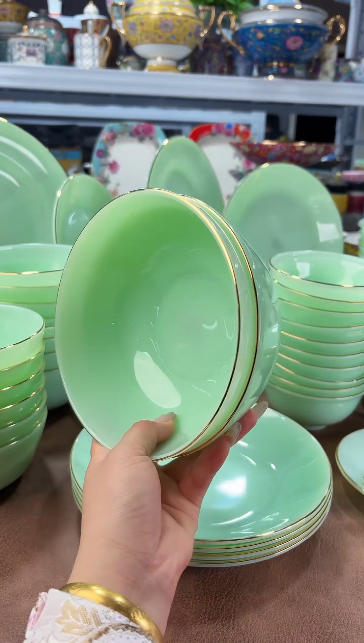 玉瓷6.5英寸面碗2个