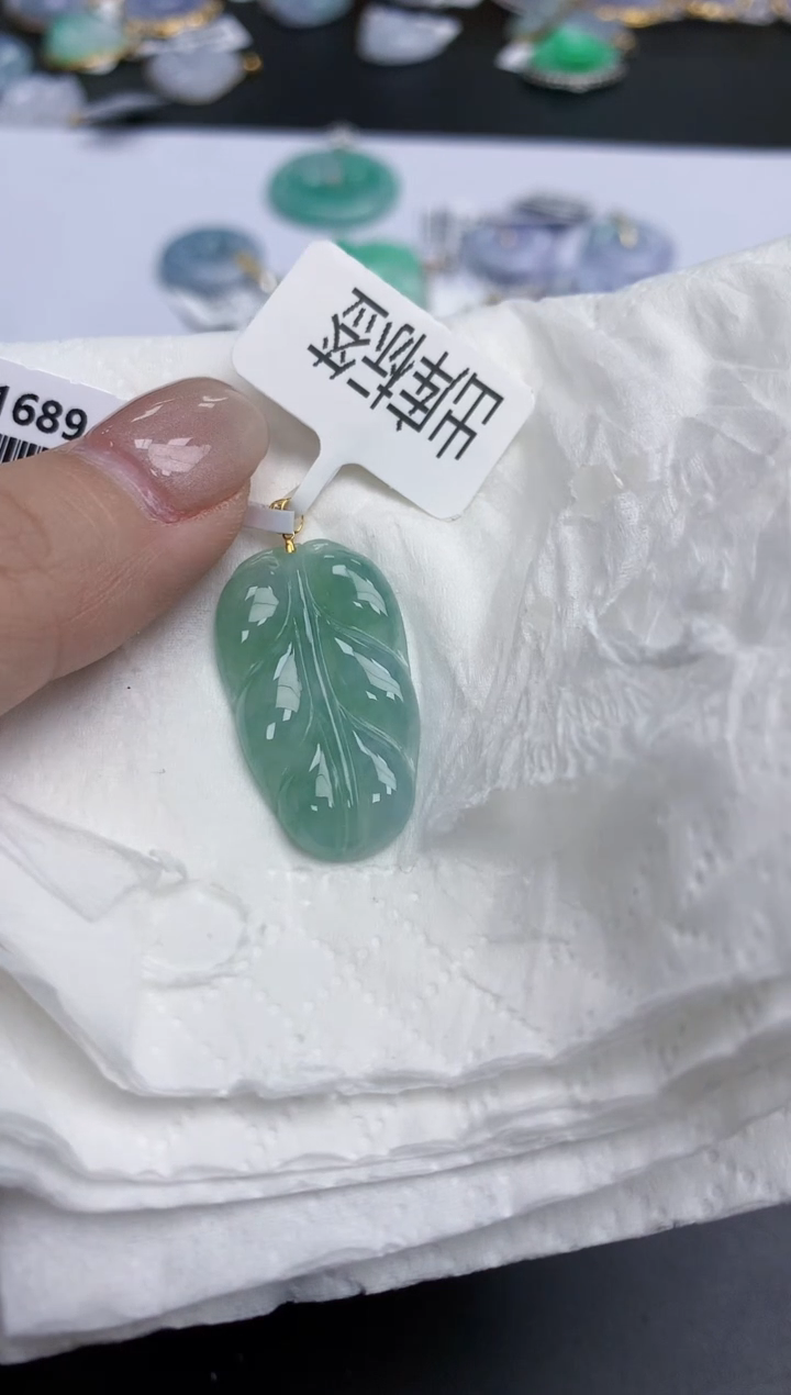 【闪购商品】翡翠颈饰18K金镶嵌天然缅甸翡翠A货