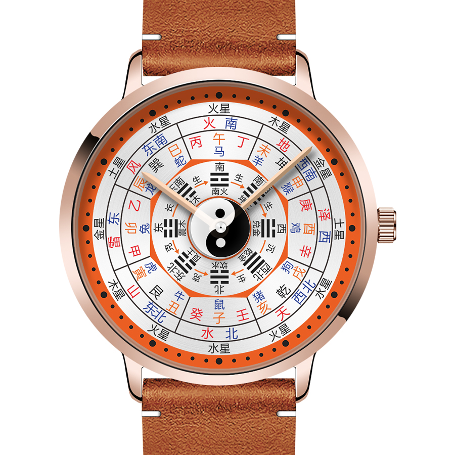 【五行天干地支】周易生肖太极阴阳鱼八卦奢华复古个性防水手表男女