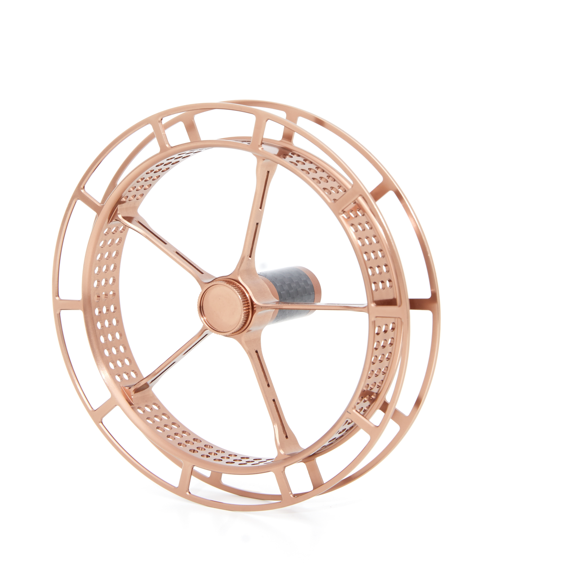 航空铝材盘车冲钓轮，黑色，金色轮 120直径盘车轮(l蓝色）