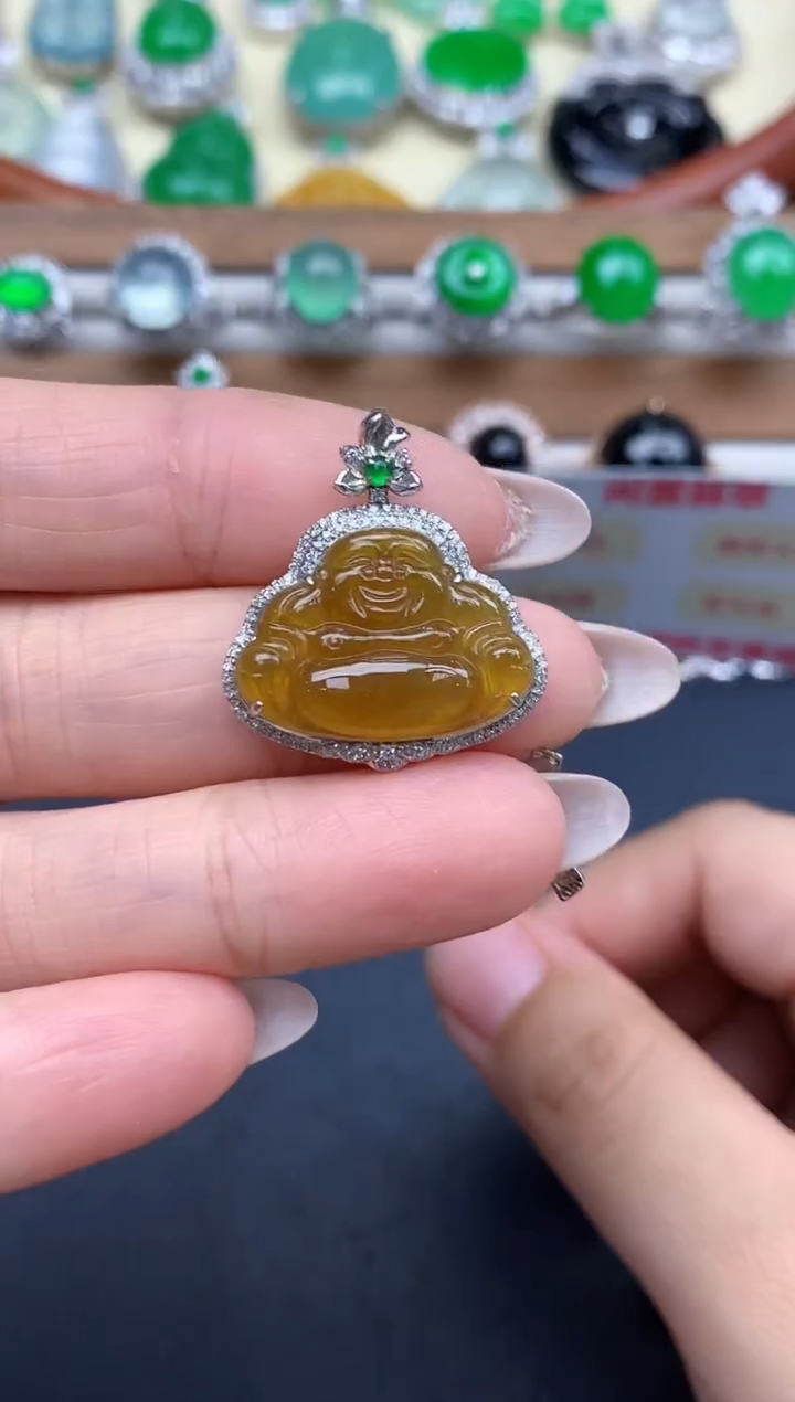 颈饰18K金镶嵌翡翠古*335-中国好珍宝