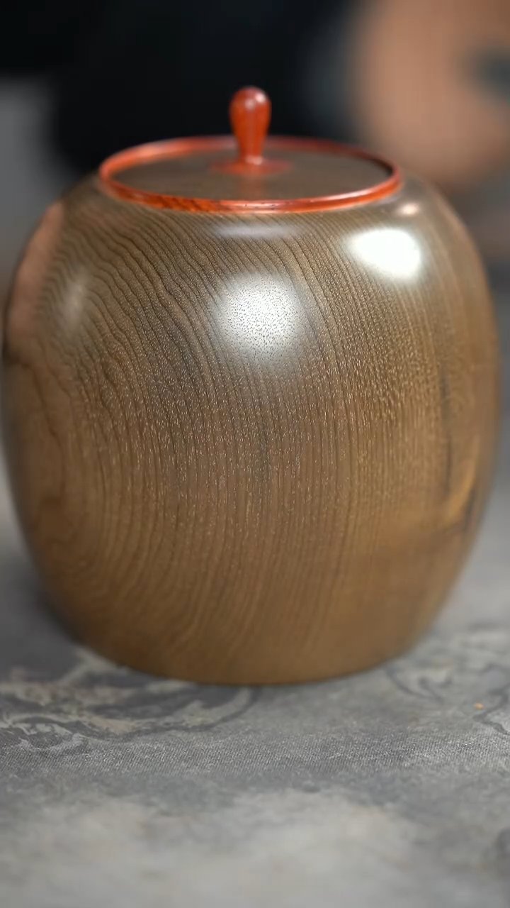 【闪购商品】金丝楠木雕092号阴沉满花纹精工茶仓茶叶罐