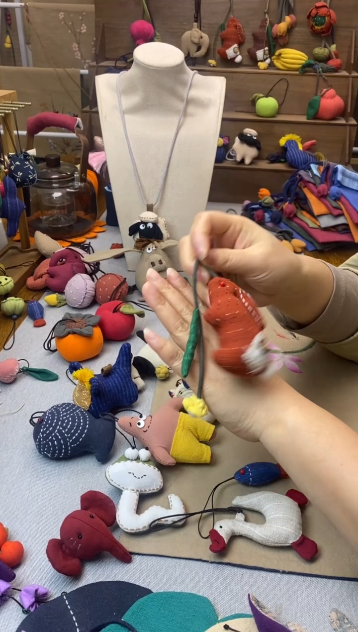 布艺桂花兔（红色）