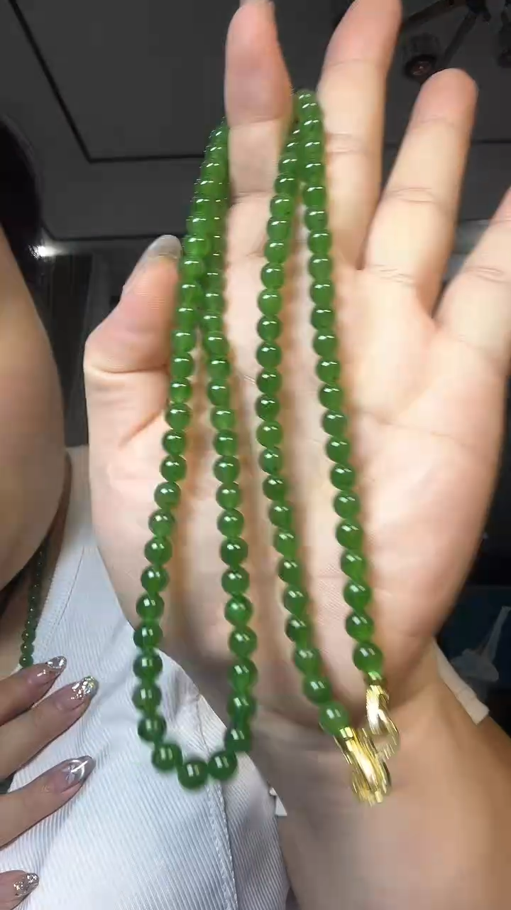 和田玉（碧玉）未镶嵌项链和田玉碧玉项链