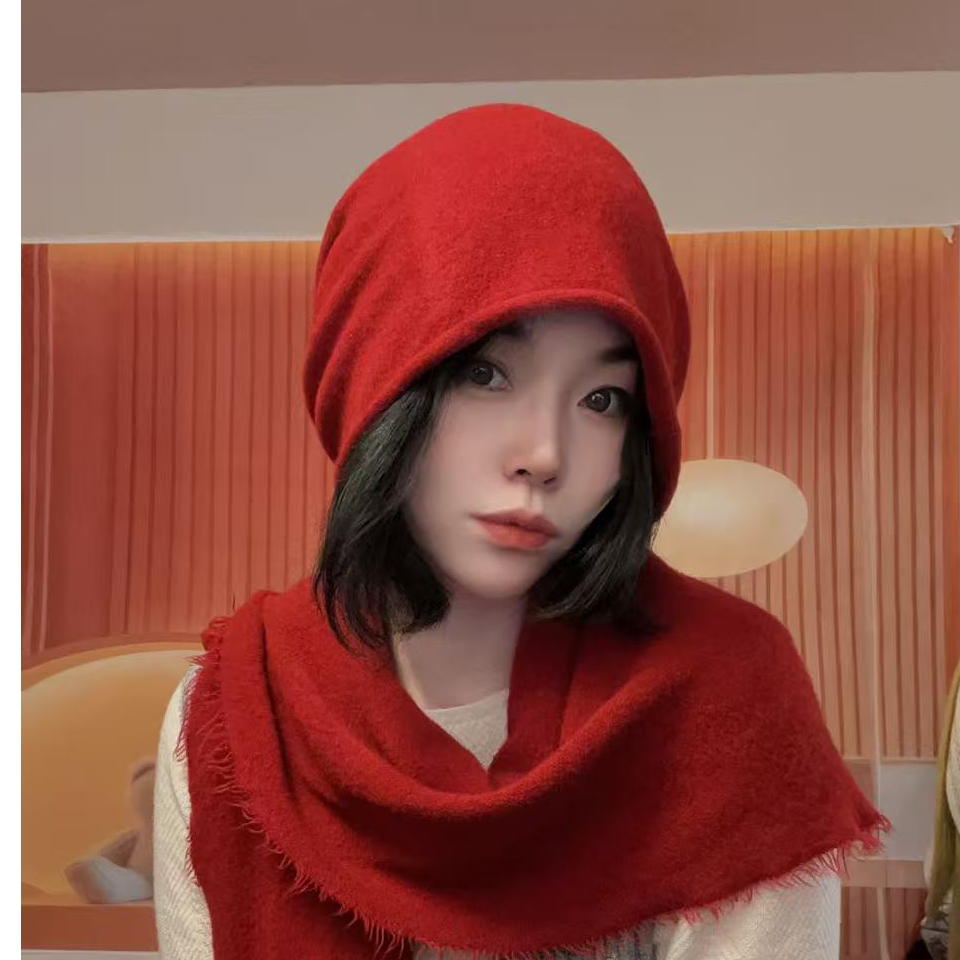 秋冬季羊毛堆堆帽针织情侣款时尚女士纯色保暖冷帽帽子绒帽百搭