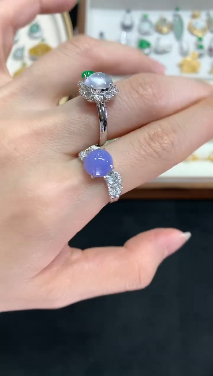 【闪购商品】翡翠戒指18K金镶嵌W463|23800