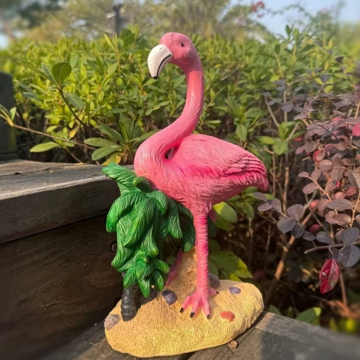 火烈鸟树脂材质卡通造型花园庭院阳台户外别墅家居装饰工艺品摆件