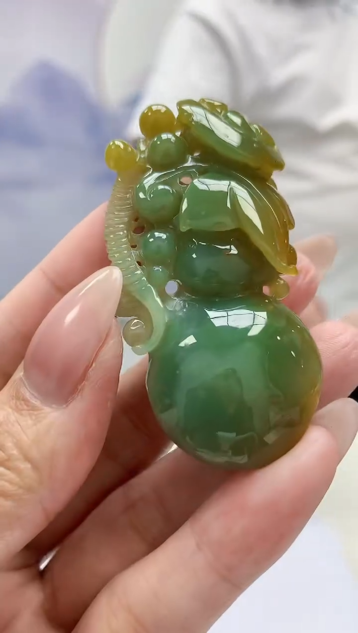 【闪购商品】定制翡翠未镶嵌4812MM-毛货挂件36