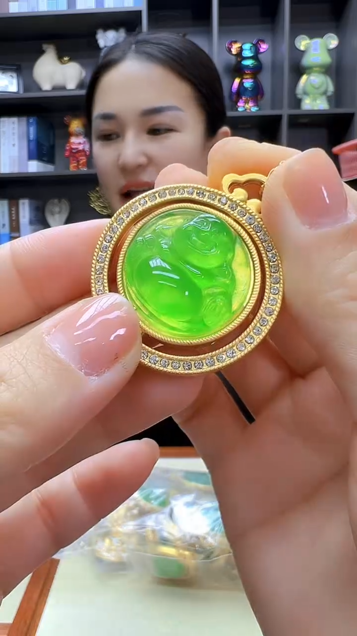 翡翠14K金镶嵌颈饰丹丹diy劲饰