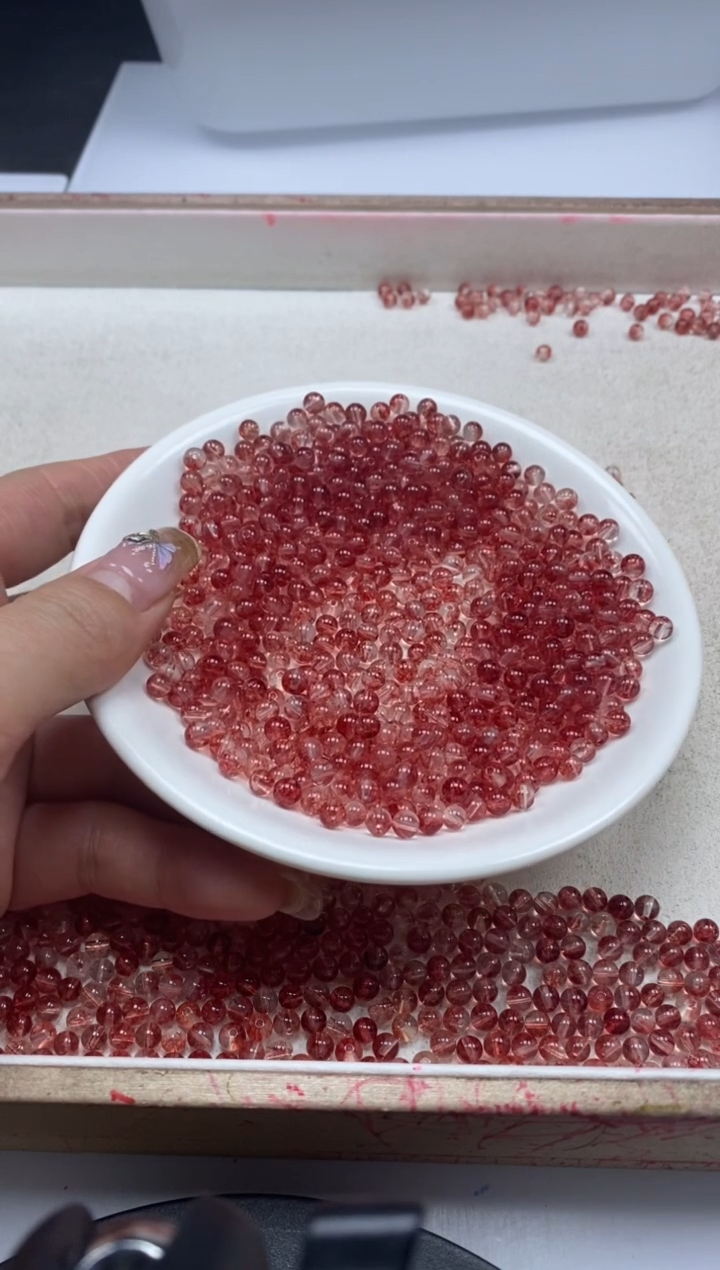 【闪购商品】水晶颈饰未镶嵌w1196红幽灵烤色4mm*30颗