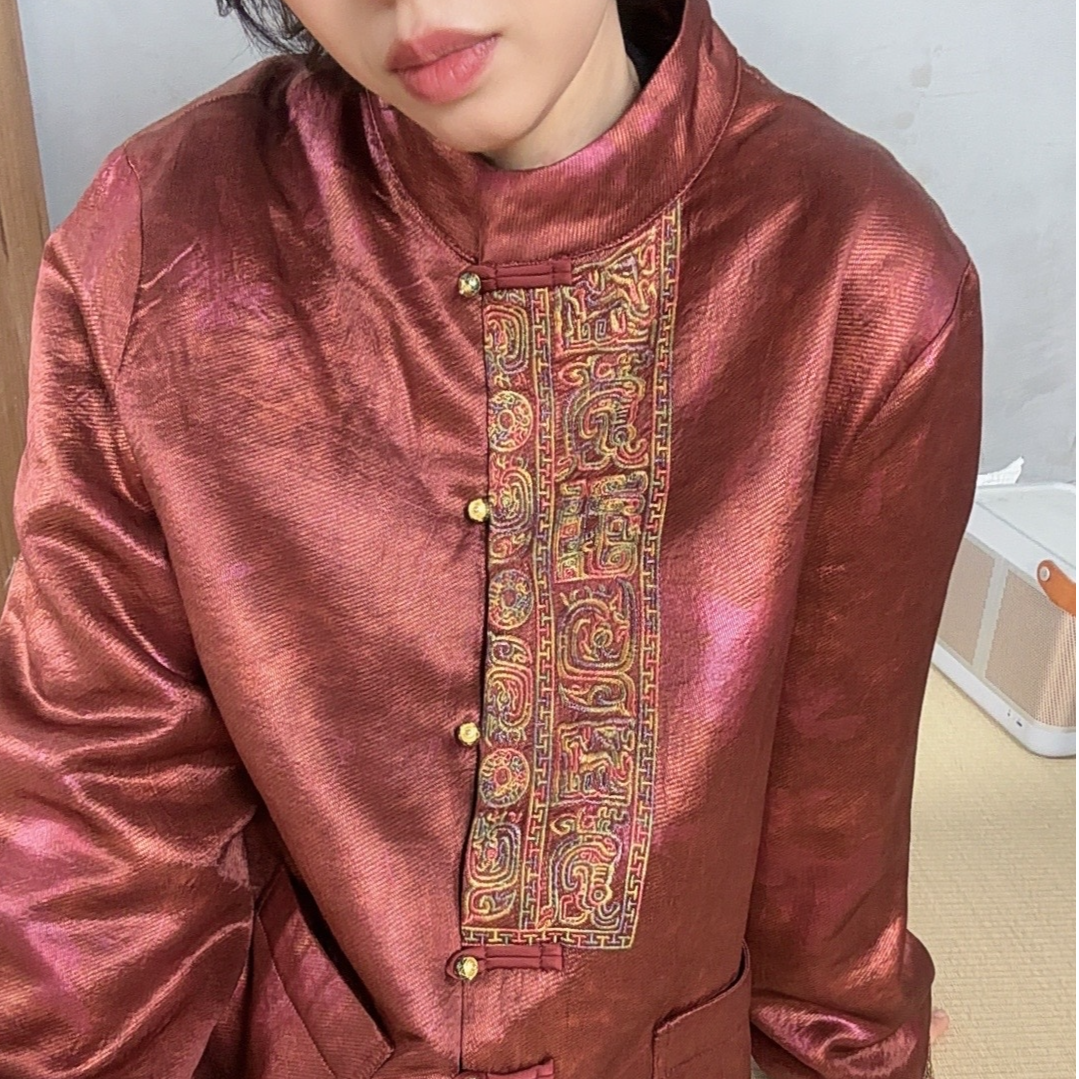 紫色锦绣 【鱼鱼家】原创刺绣新中式国风棉衣 4043