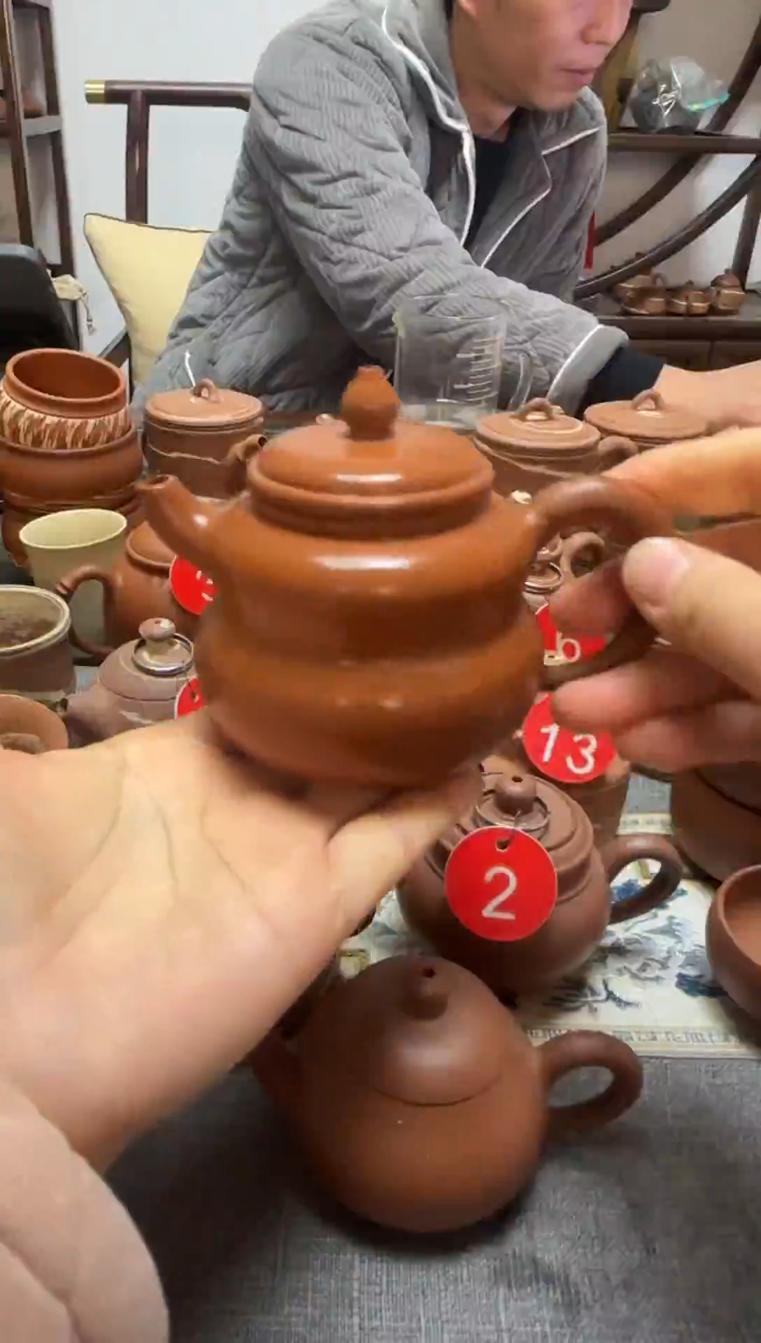 一***间30目，粗陶葫芦壶原矿全手工