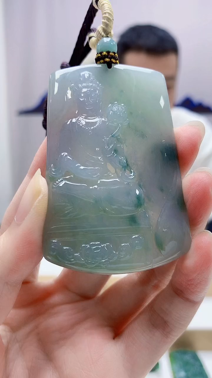 未镶嵌定制翡翠4898zm-毛货挂件观音136