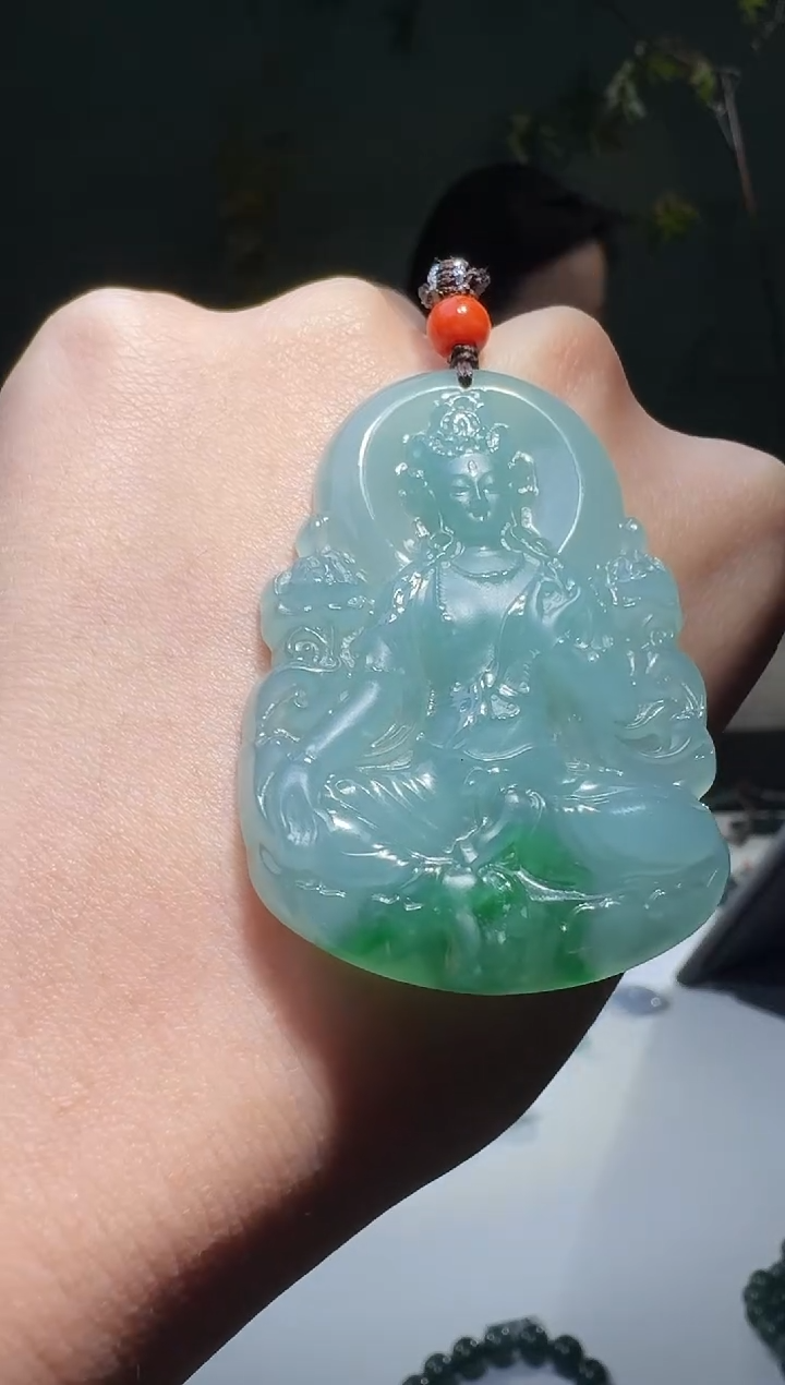 【闪购商品】翡翠颈饰未镶嵌天然A货翡翠度母