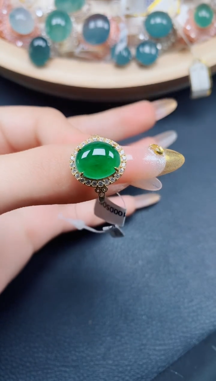 【闪购商品】翡翠戒指银S925镶嵌翡翠