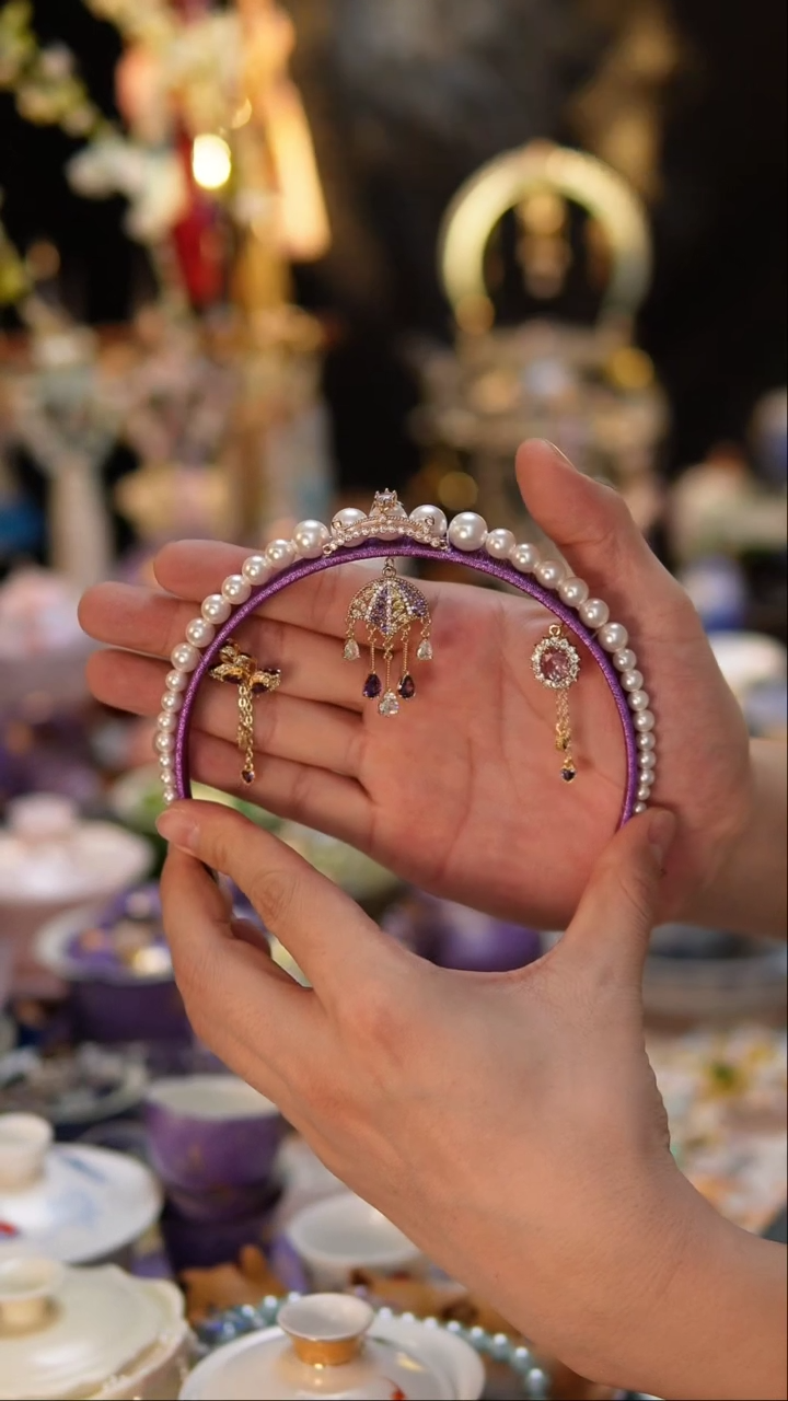 【闪购商品】摆件紫色编织壶把手紫色编织壶把手