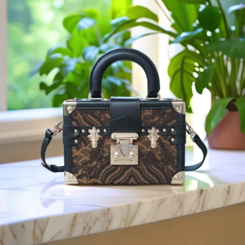 新中式国风传统宋锦箱型手拎斜挎包 时尚百搭轻奢复古  SJ2600