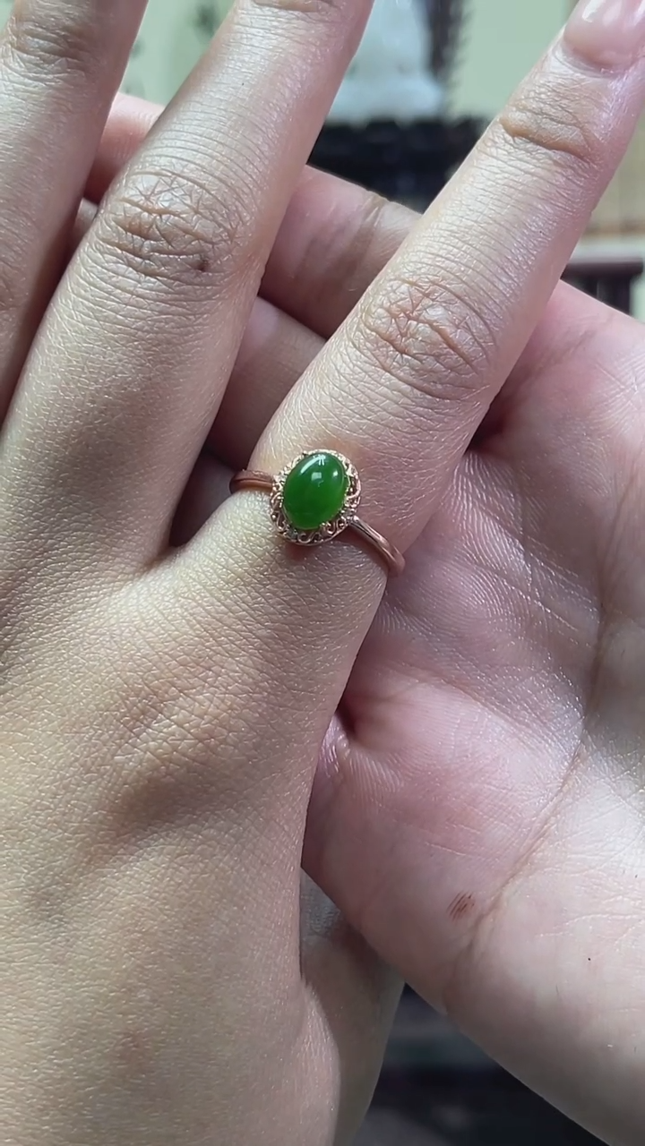 【闪购商品】和田玉戒指银S925镶嵌和田玉戒指多人