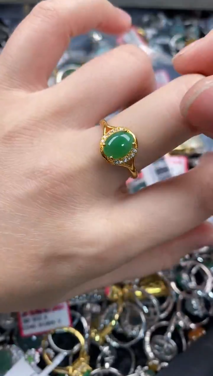 银S925镶嵌戒指翡翠12-12-12   5