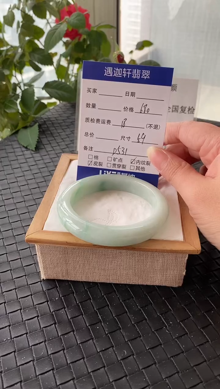 未镶嵌手镯翡翠59圈口 D531编码