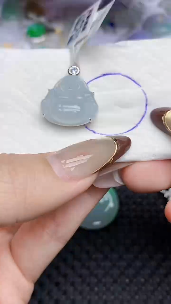 颈饰银S925镶嵌翡翠41   天然翡翠A货  百元以上9米证书费自理