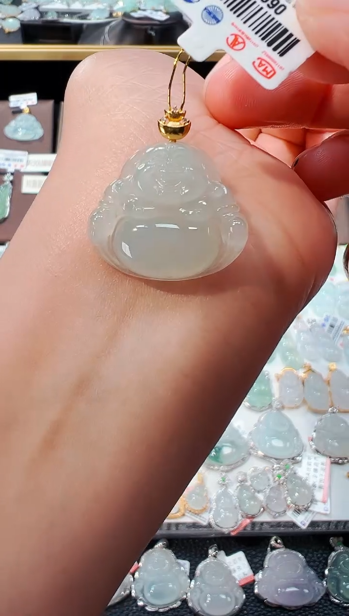 【闪购商品】翡翠吊坠(不含链)18K金镶嵌佛公吊坠110A