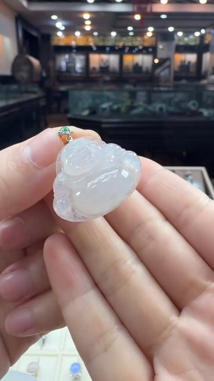 【闪购商品】翡翠颈饰18K金镶嵌佛