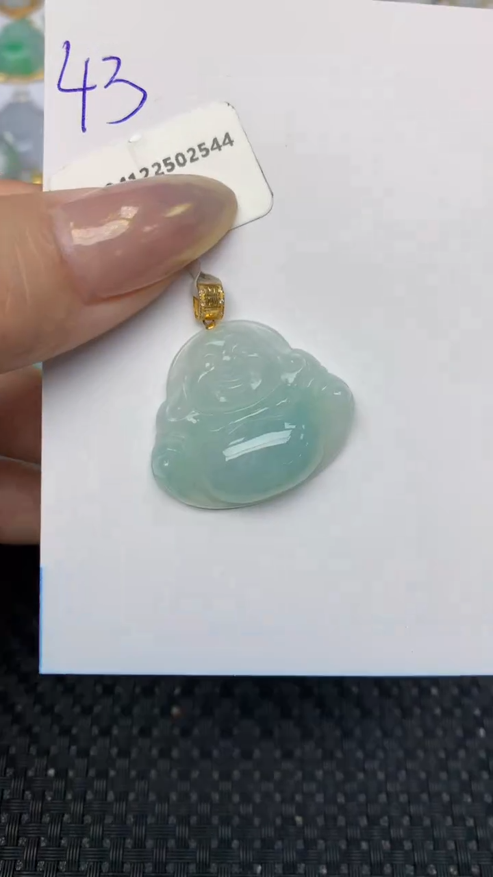 【闪购商品】翡翠颈饰18K金镶嵌天然翡翠A货