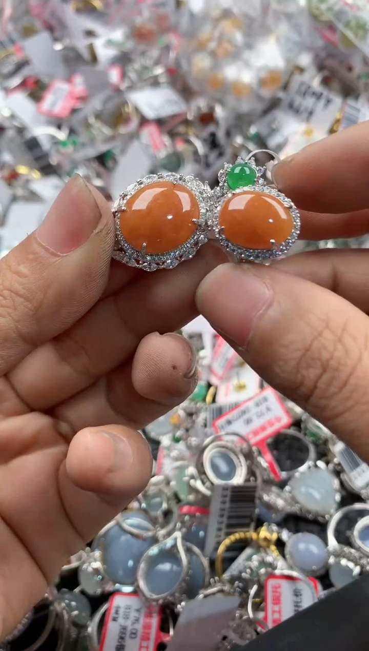 银S925镶嵌戒指翡翠13                3