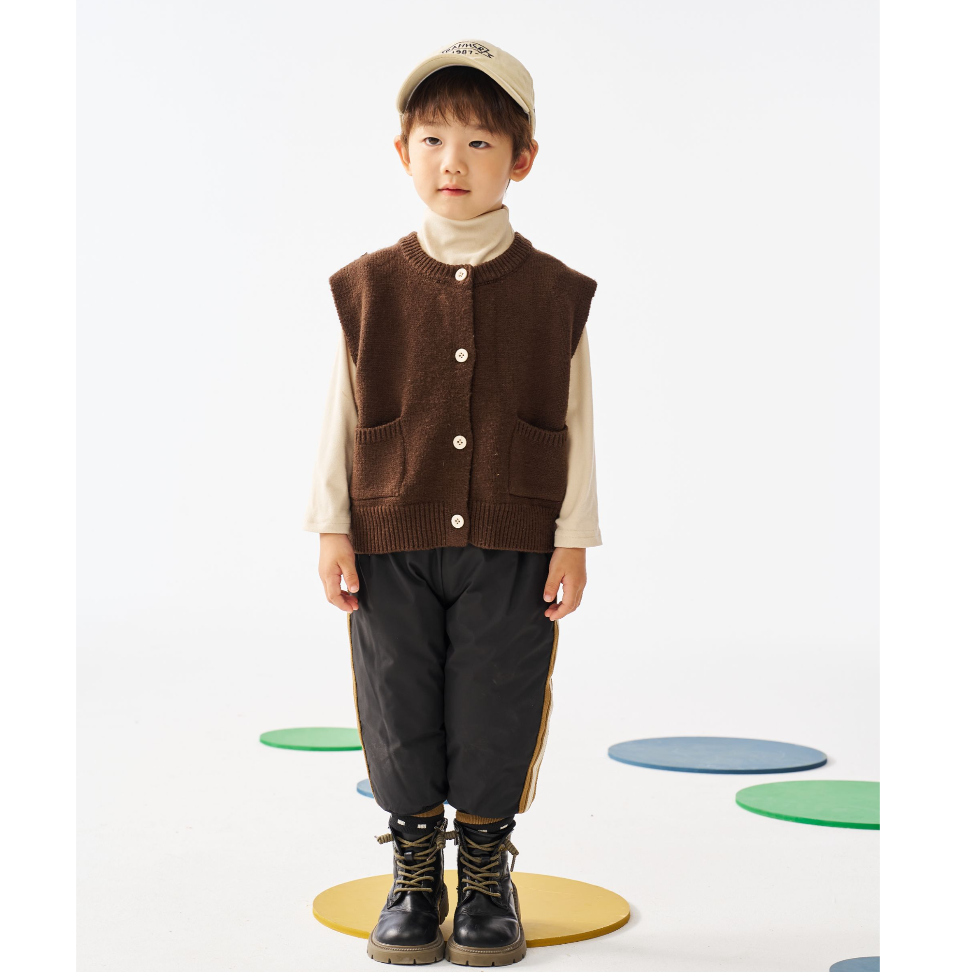 侧拼织带时尚羽绒裤#44181504女童男童休闲宝宝外穿加厚小童