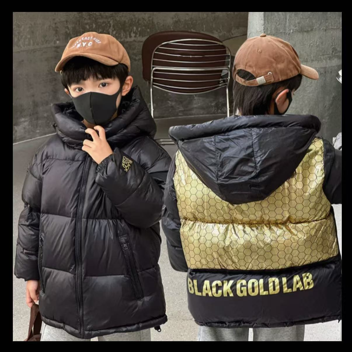 儿童黑色---棉服0509