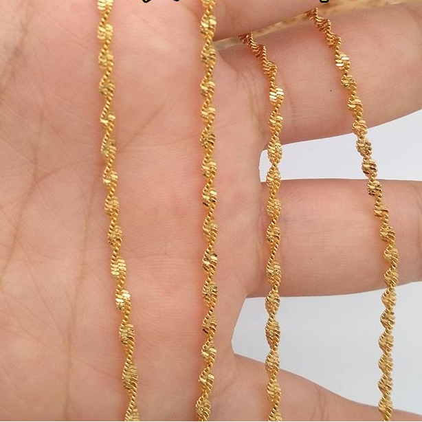 合金项链 D102 波光粼粼水波纹项链