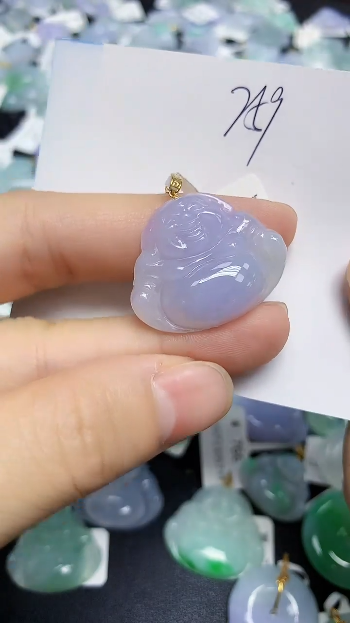 颈饰18K金镶嵌翡翠天然缅甸翡翠A货翡翠百元以上9元证书费自理