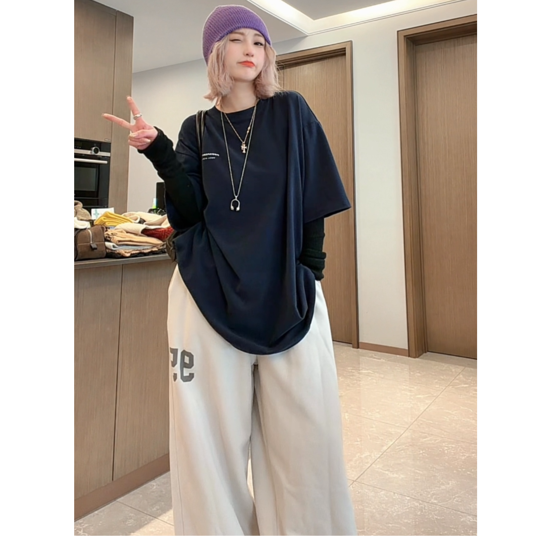 ｜暖居漫章｜ 超柔软松紧腰抽绳可收口加绒95号卫裤