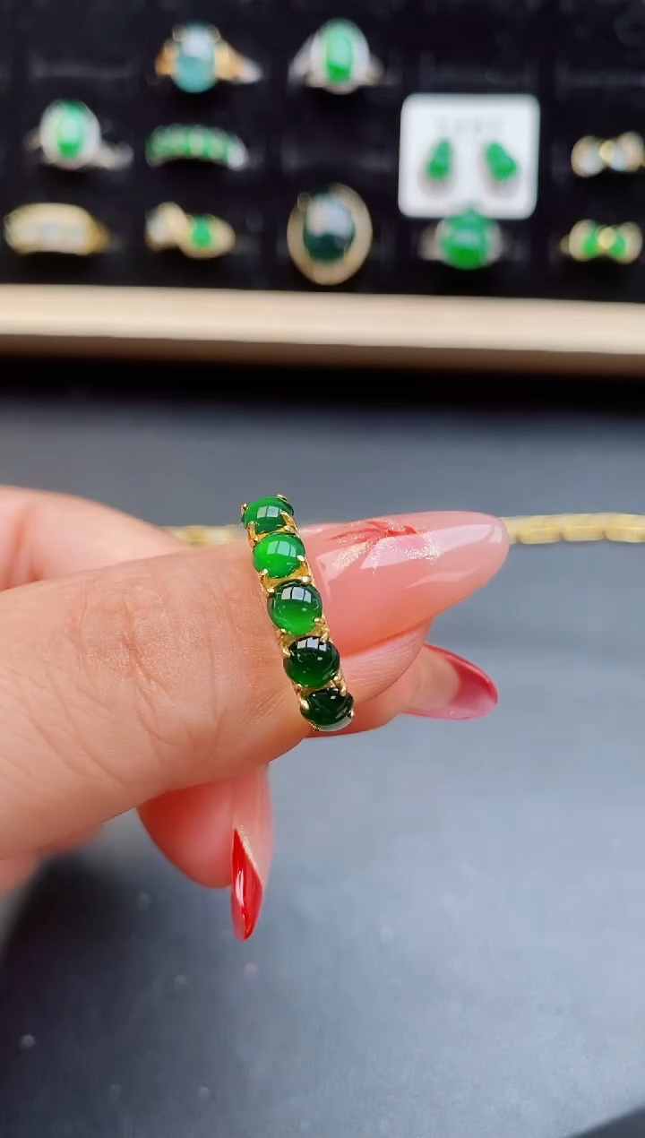 【闪购商品】翡翠戒指银S925镶嵌12121