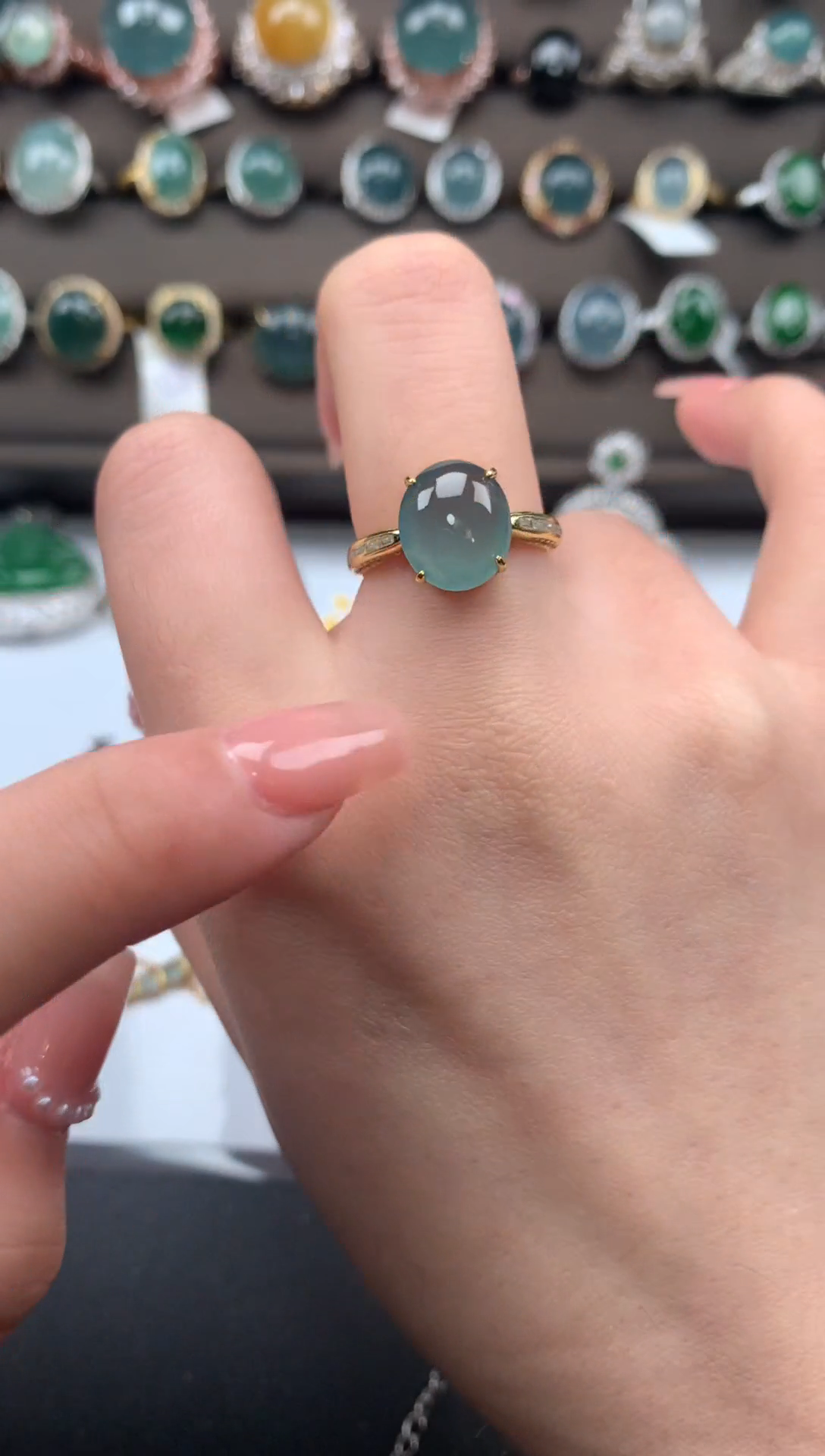 【闪购商品】翡翠戒指银S925镶嵌51214