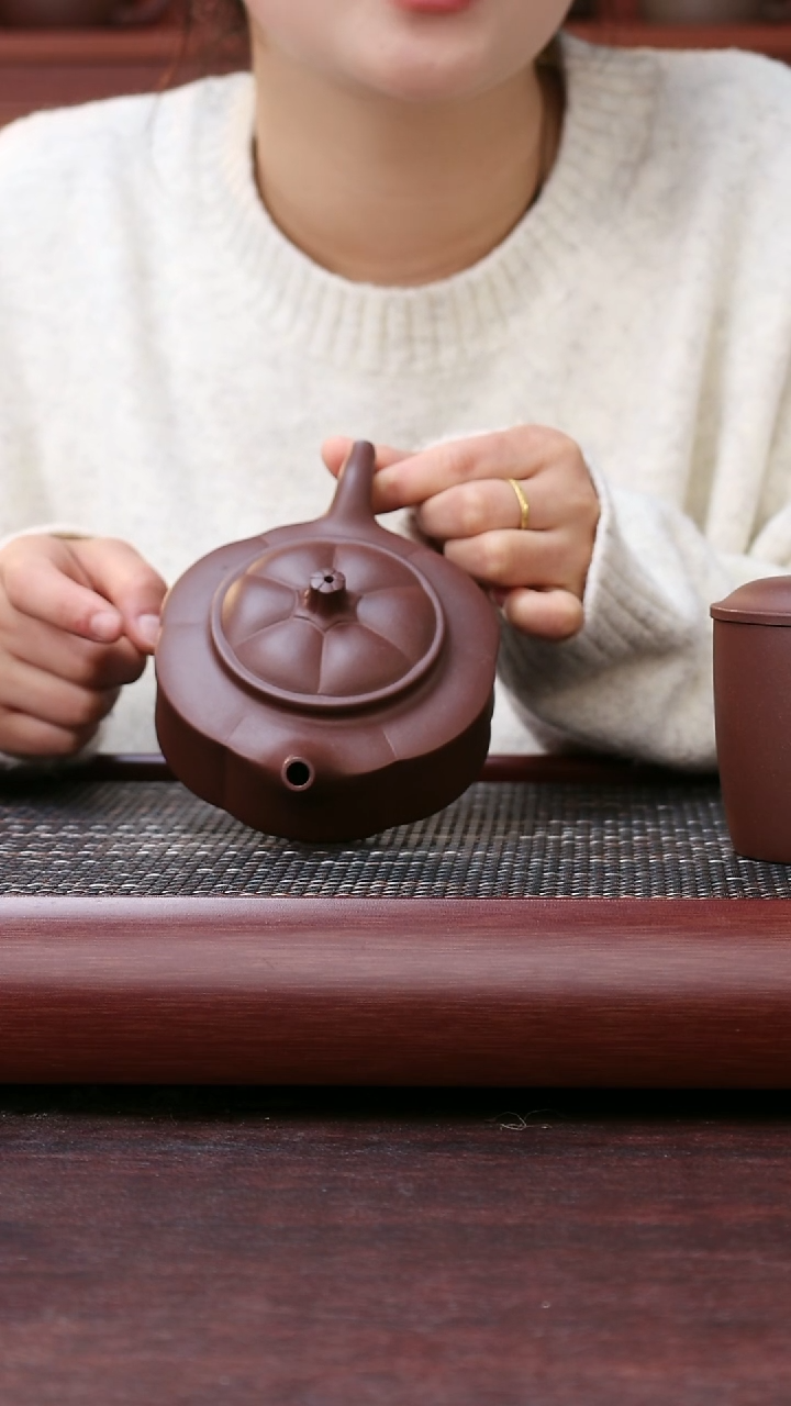 【闪购商品】紫砂公道杯菱花壶深井紫泥