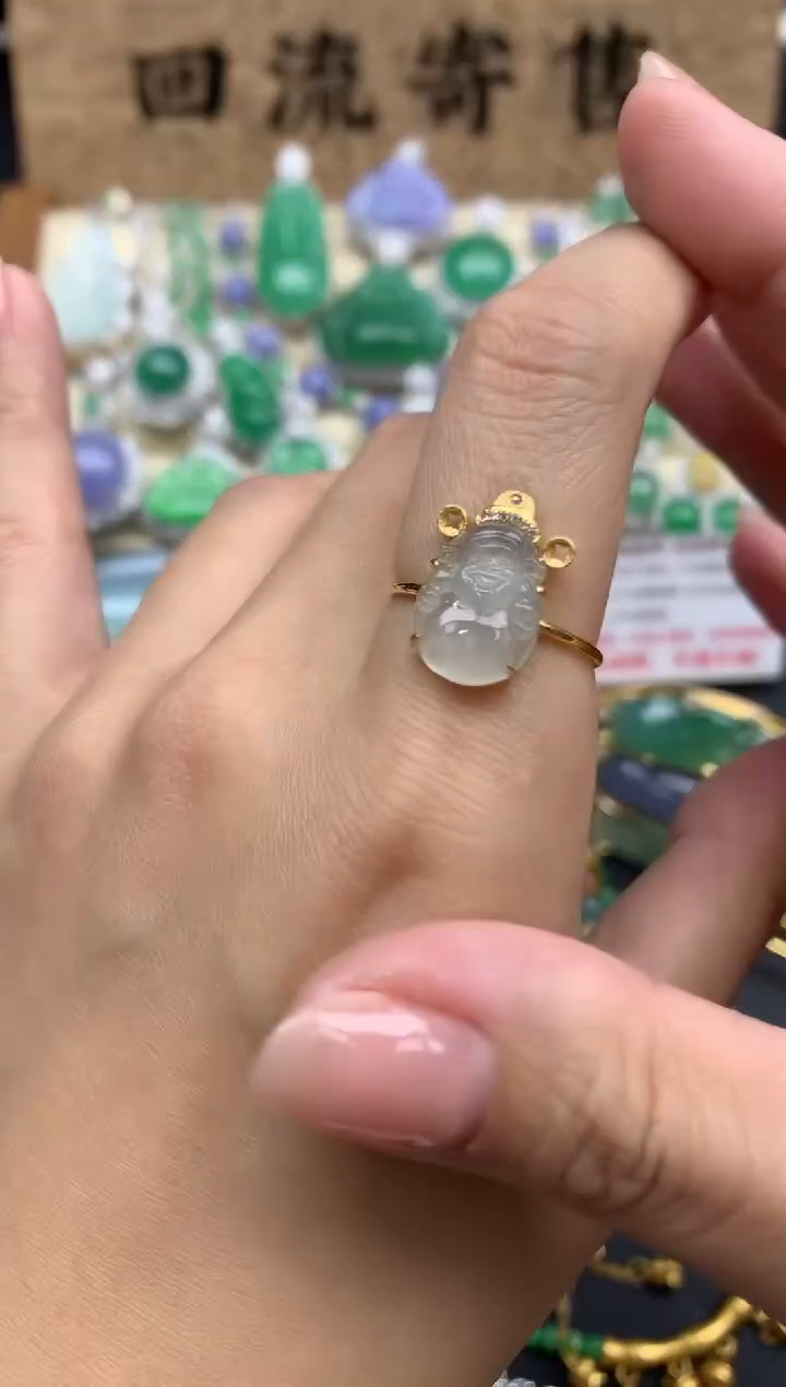 【闪购商品】翡翠戒指18K金镶嵌451-中国好珍宝