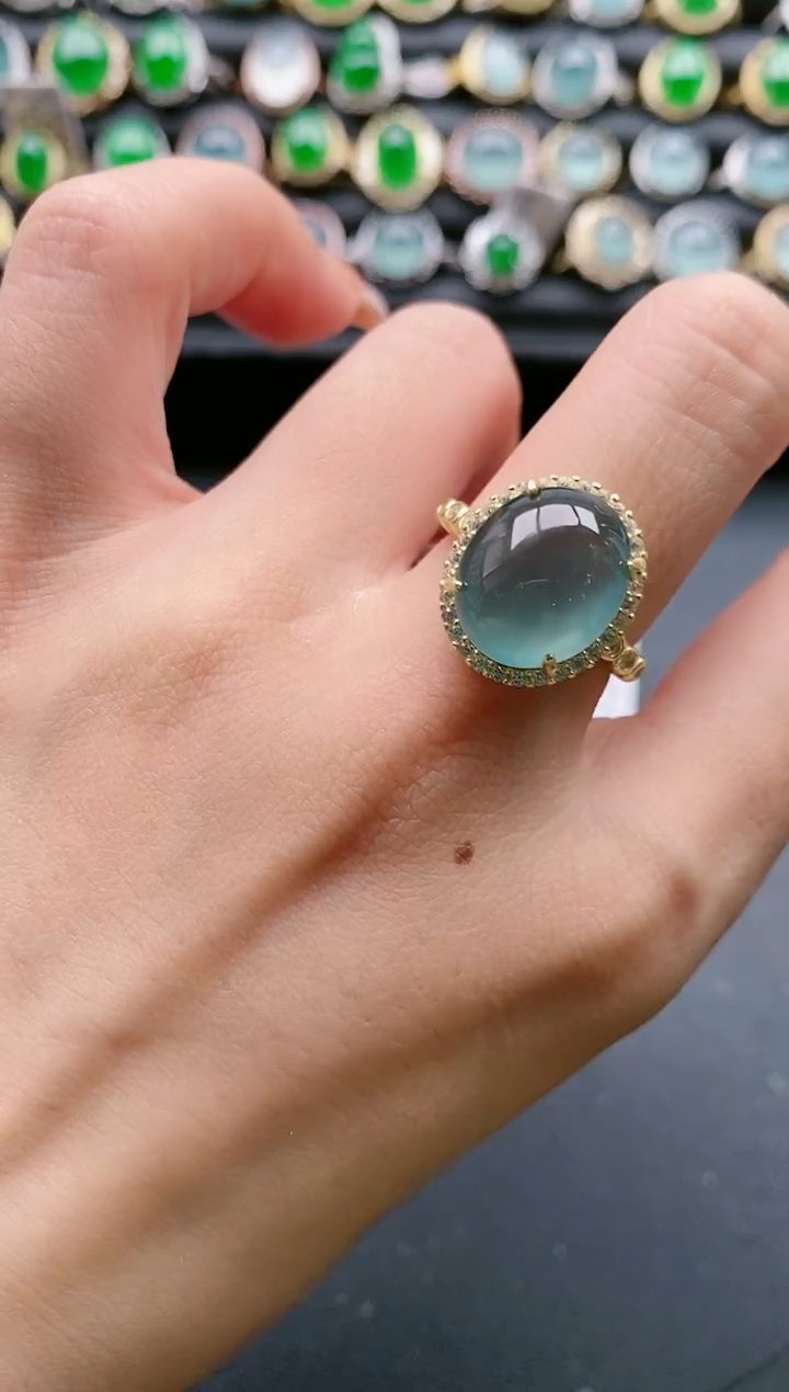 【闪购商品】翡翠戒指银S925镶嵌1111111