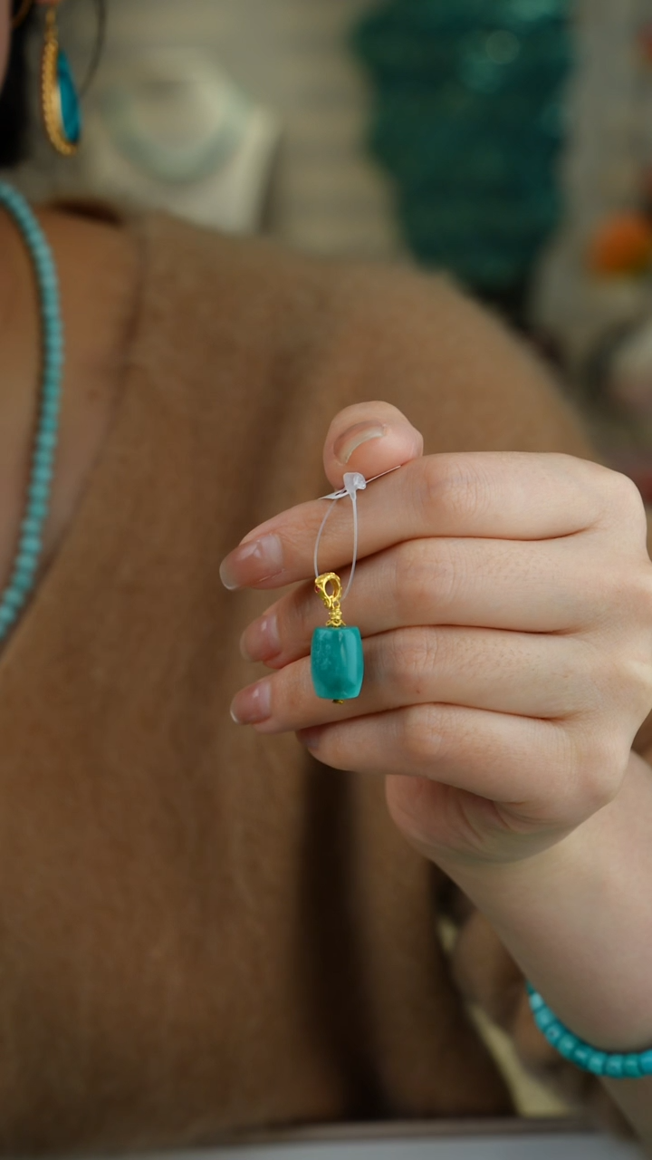 【闪购商品】绿松石吊坠(不含链)18K金镶嵌1