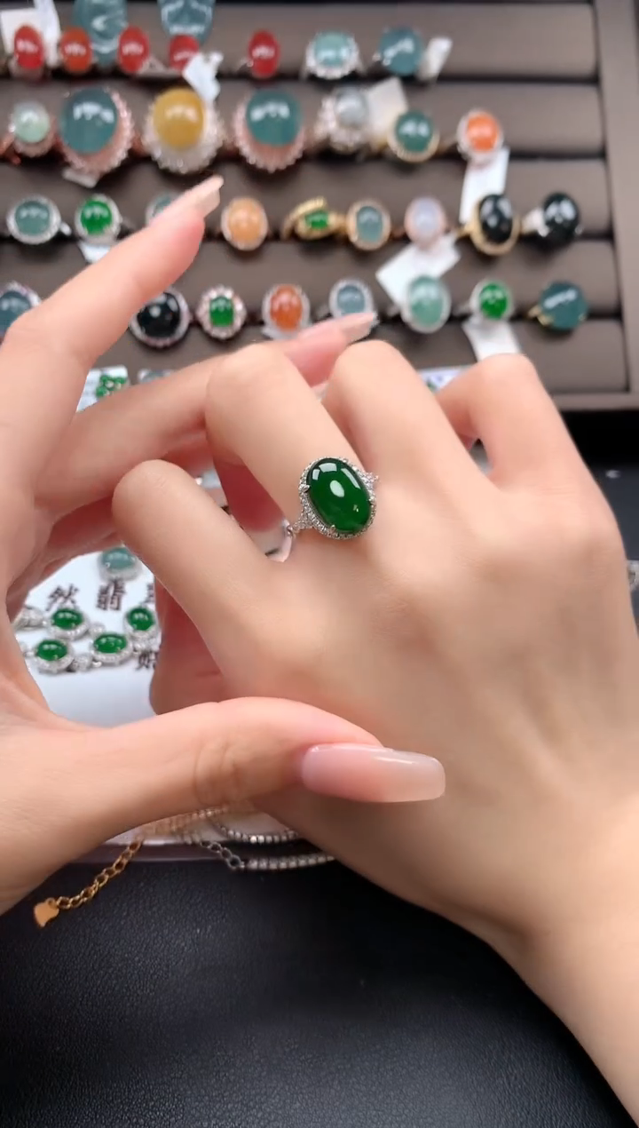 【闪购商品】翡翠戒指银S925镶嵌32131231