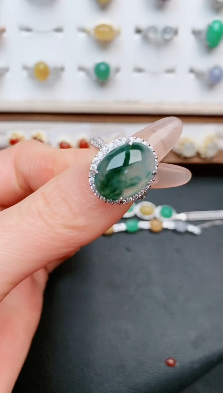 【闪购商品】翡翠戒指银S925镶嵌....