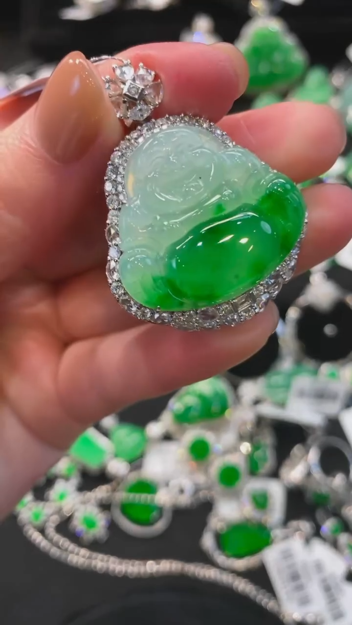 【闪购商品】翡翠戒指未镶嵌佛公吊坠