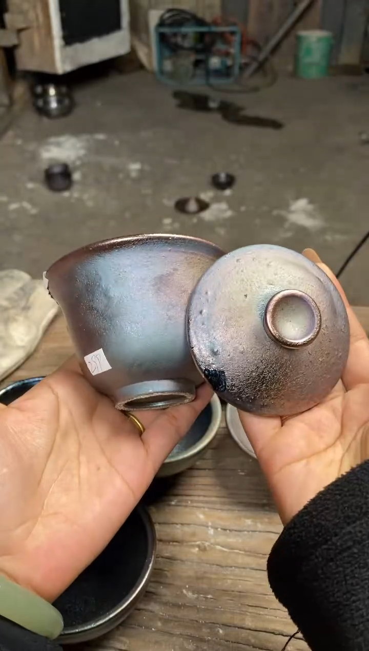 浪鬼柴烧-无相系列?****?微瑕不退换盖碗